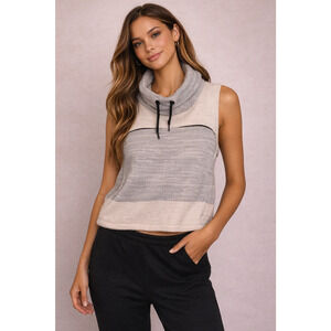 FP Movement Wrap It Up Vest M Gray Drawstring Athleisure Layering